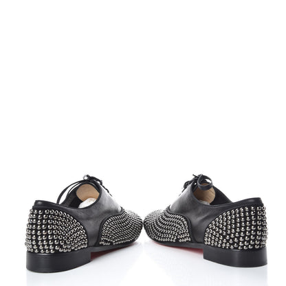 Christian Louboutin Calfskin Studded Womens Fred Clous Flats 40.5 Black Gun 6 of 14
