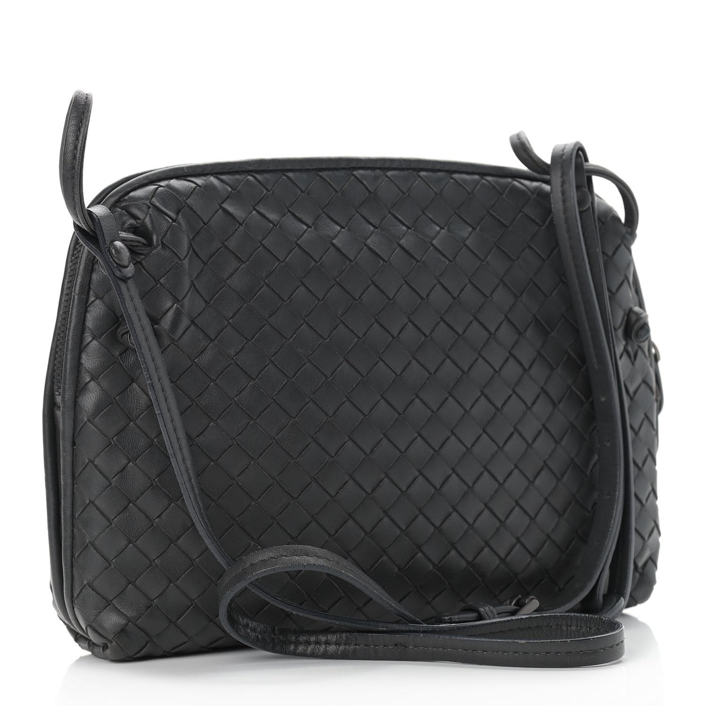 Nappa Intrecciato Pillow Crossbody Messenger Light Grey
