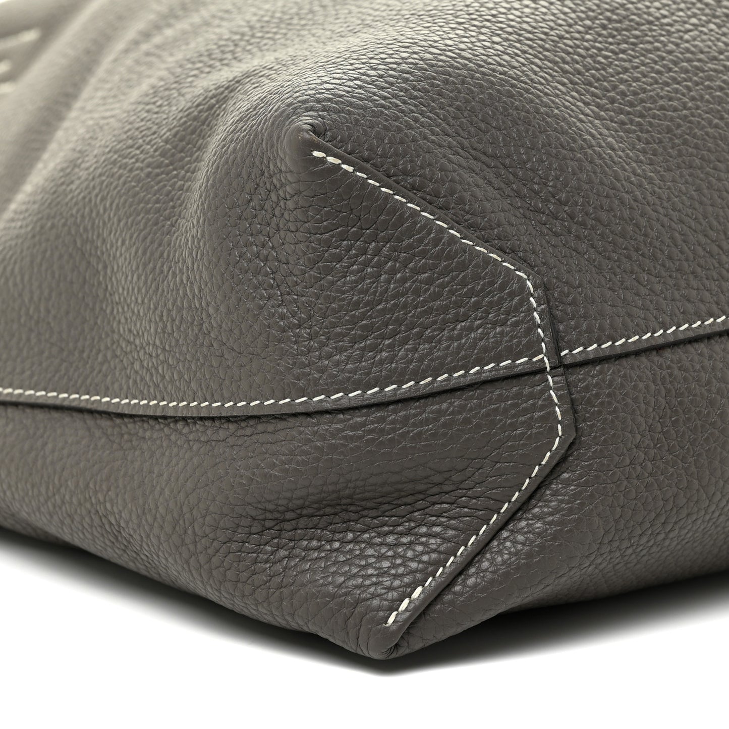 Taurillon Clemence Double Sens 36 Reversible Tote Gris Perle Etain