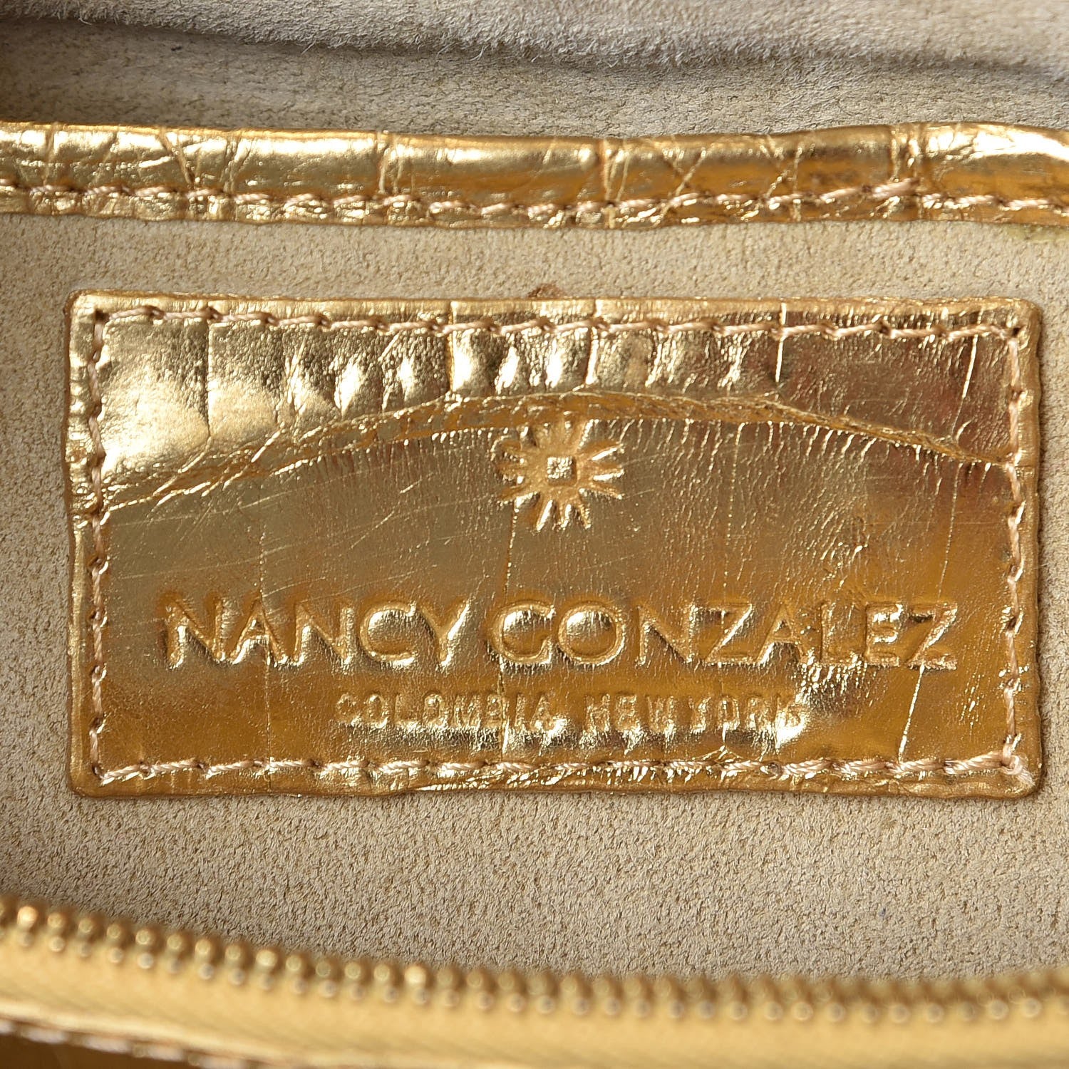 Nancy Gonzalez Metallic Crocodile Clutch Gold 6 of 8