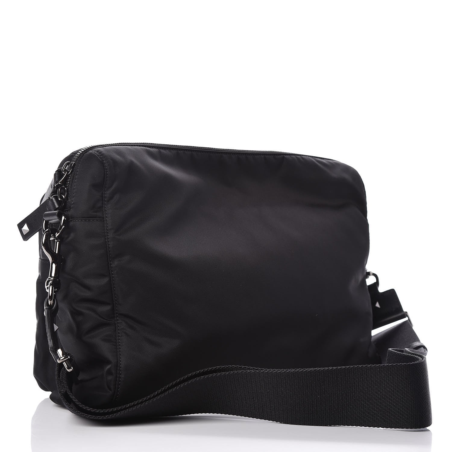 Valentino Garavani Nylon Mens VLTN Padded Messenger Bag Black 3 of 9