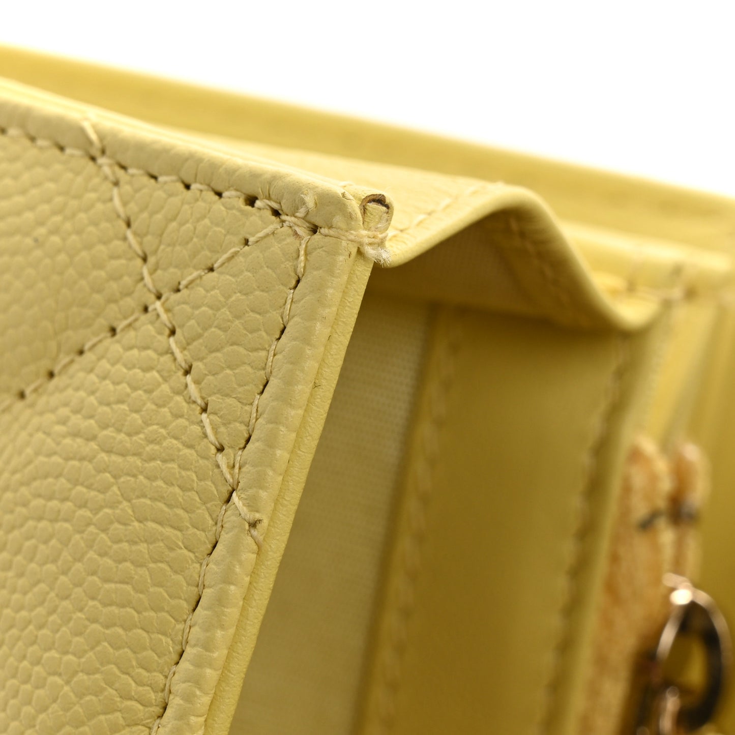 Caviar Quilted Medium Filigree Flap Wallet Yellow