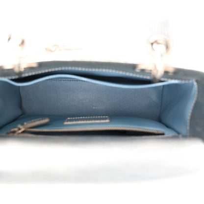 Christian Dior CHRISTIAN DIOR Metallic Grained Calfskin Cannage Small Lucky Badges My Lady Dior Silver 5 of 14