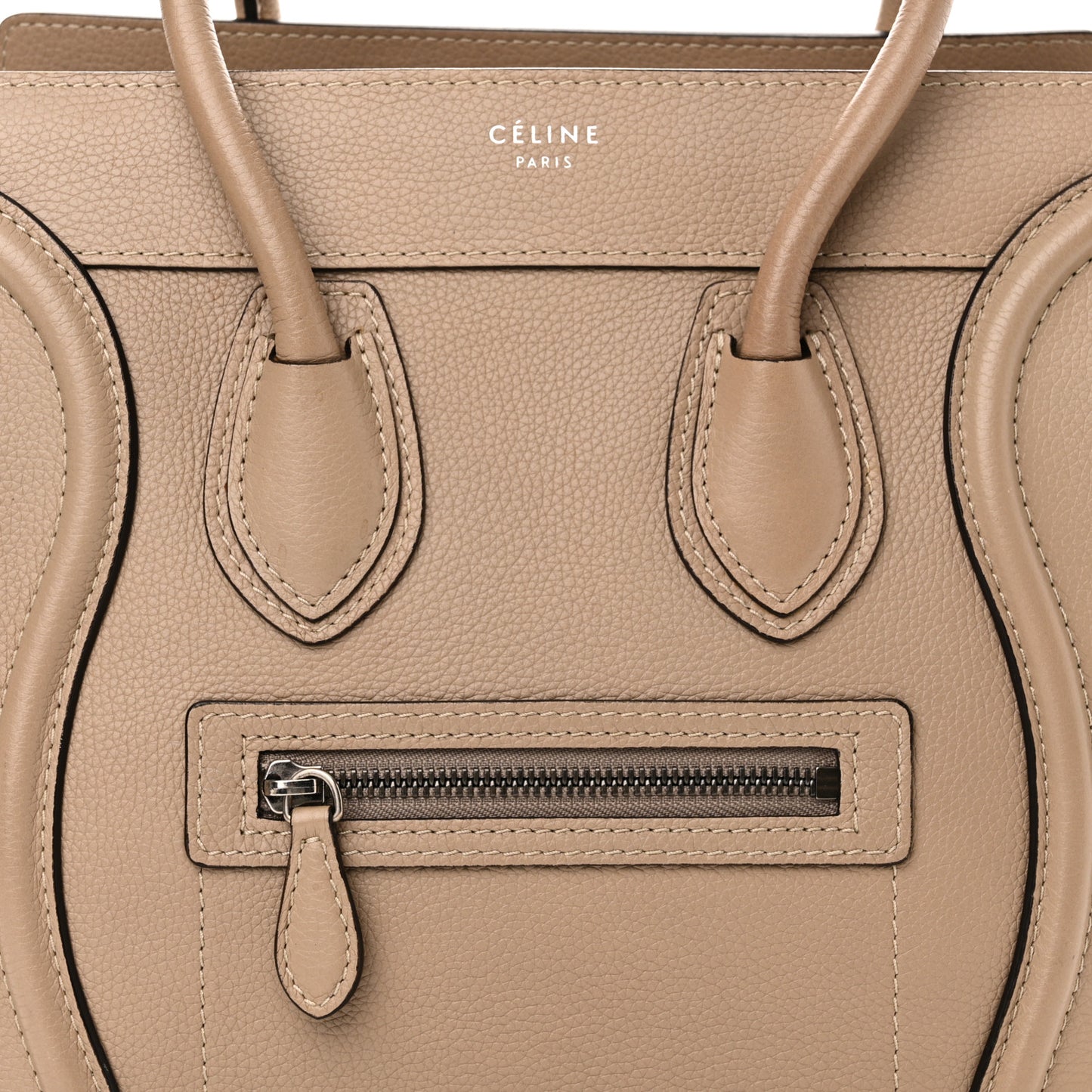 Drummed Calfskin Micro Luggage Dune