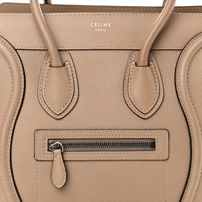 Celine Drummed Calfskin Micro Luggage Dune 8 of 11