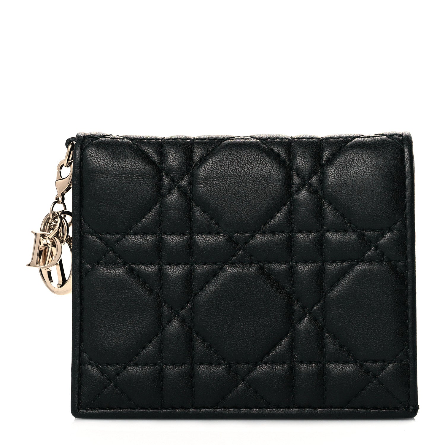 Christian Dior Lambskin Cannage Mini Lady Dior Wallet Black 2 of 13