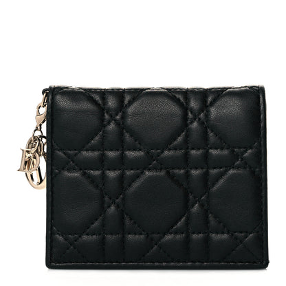 Christian Dior Lambskin Cannage Mini Lady Dior Wallet Black 2 of 13