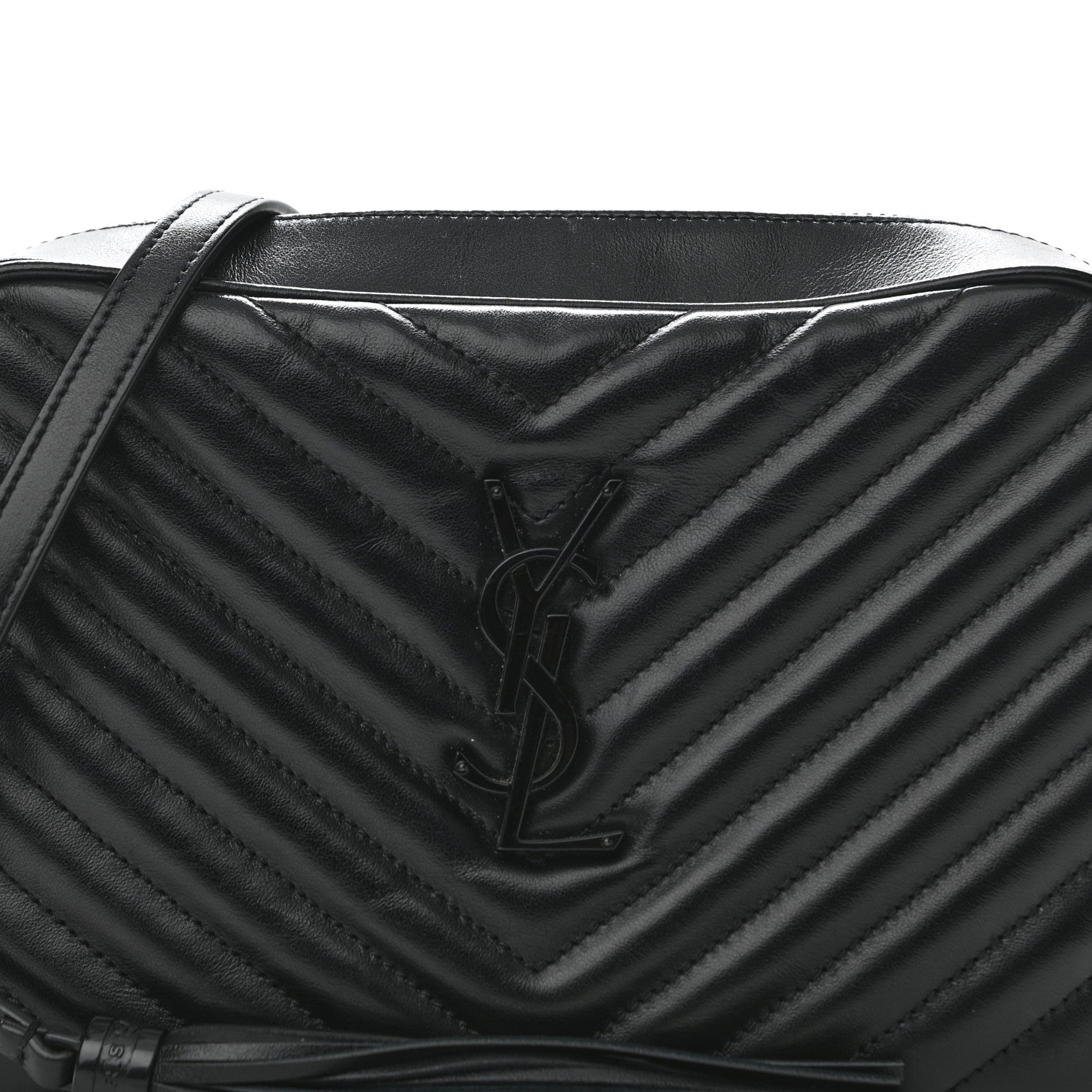 Saint Laurent Calfskin Matelasse Monogram Lou Camera Bag Black 7 of 10