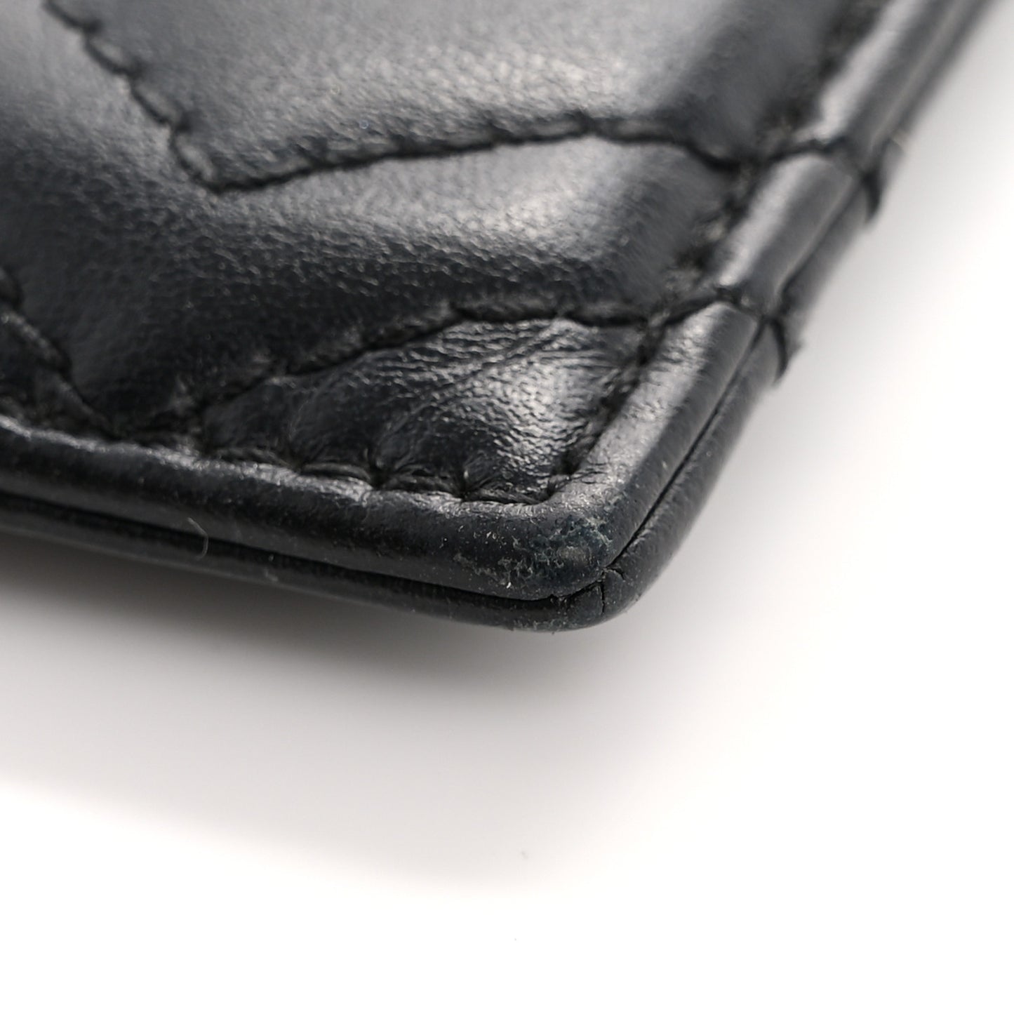 Calfskin Matelasse GG Marmont Card Holder Black