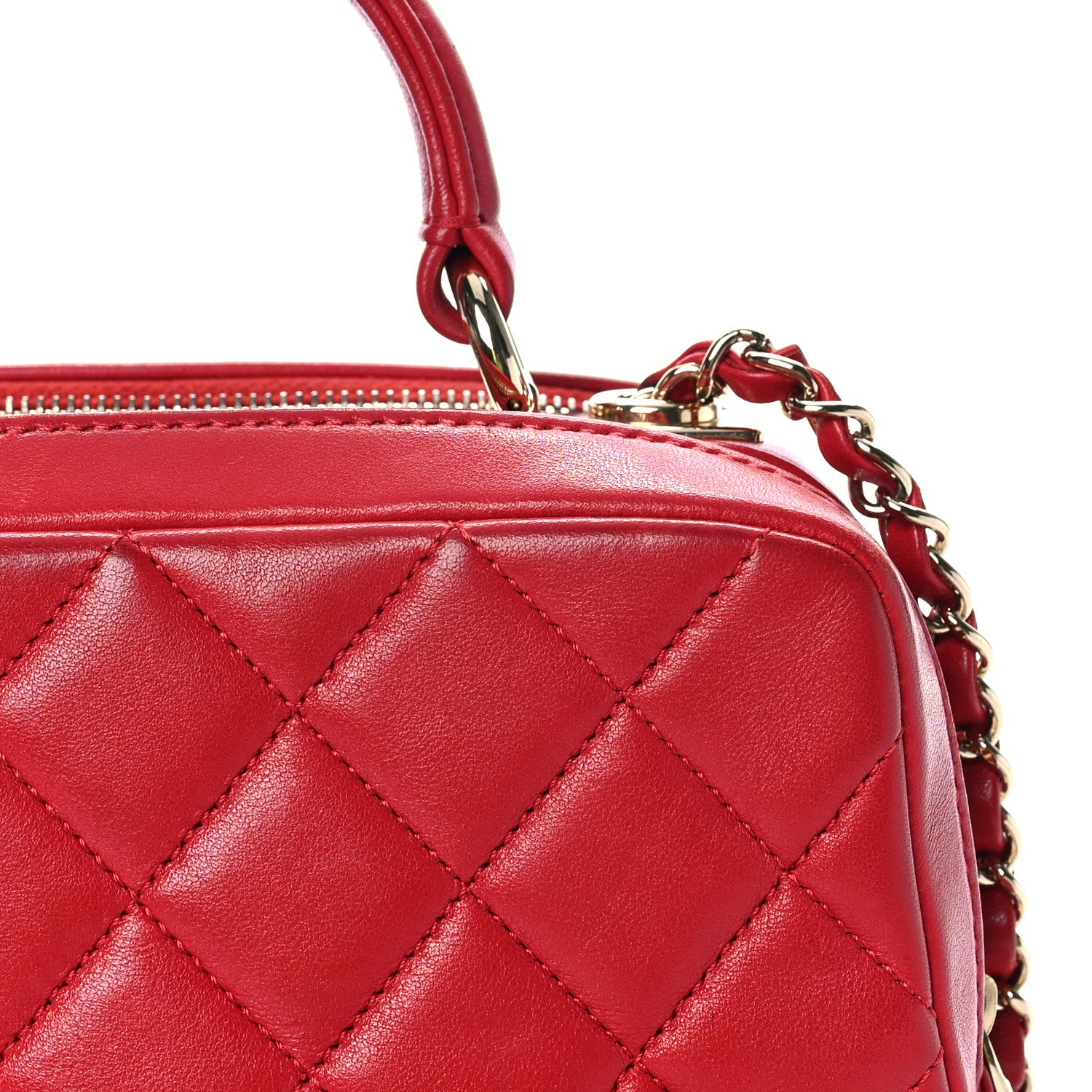 Chanel Lambskin Quilted Small Trendy CC Bowling Bag Red 13 of 16
