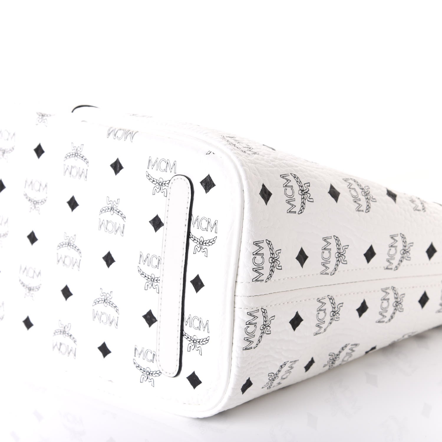 MCM Visetos Medium Liz Reversible Shopper Tote White 10 of 13