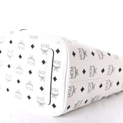 MCM Visetos Medium Liz Reversible Shopper Tote White 10 of 13