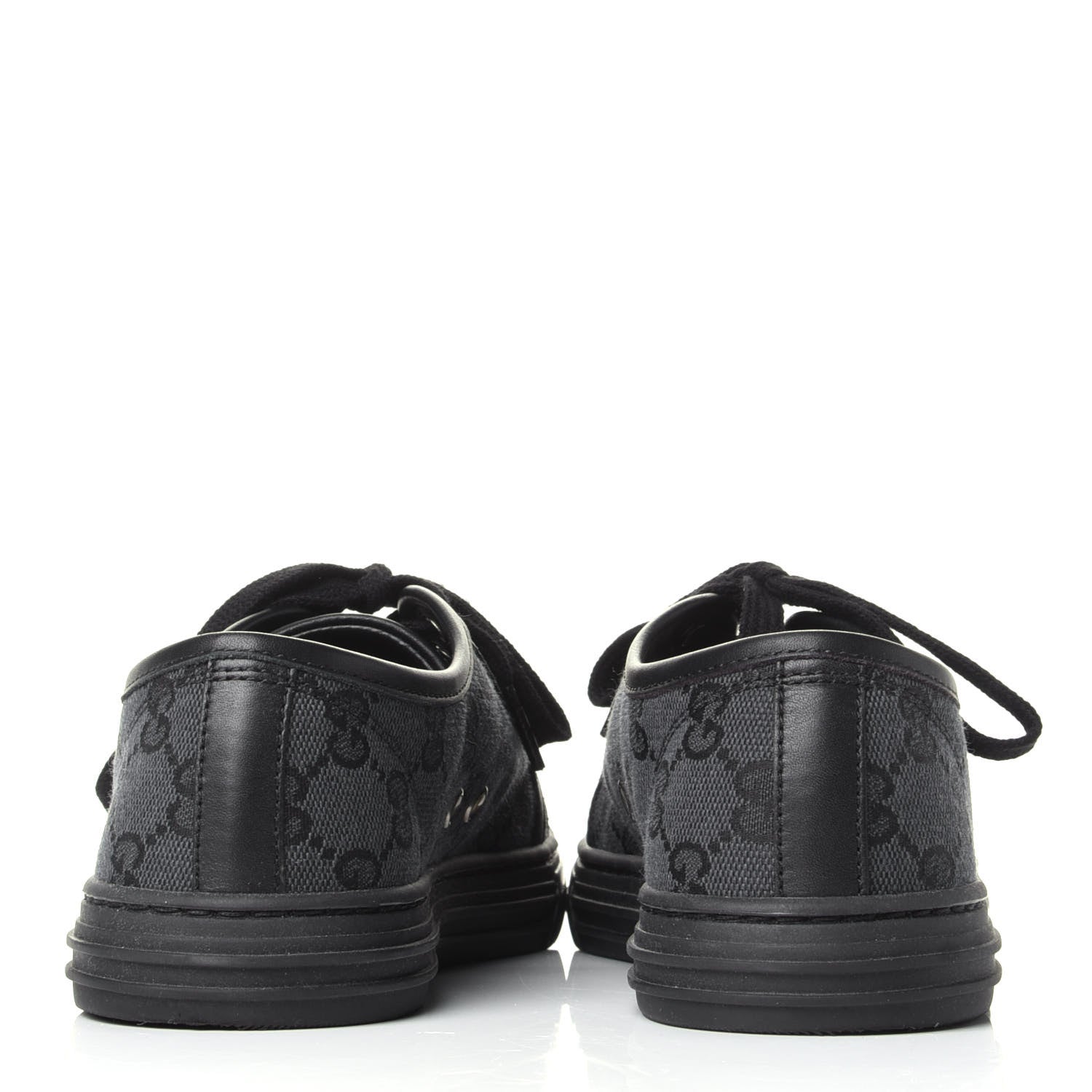 Gucci GG Monogram Calfskin Womens Low Top Sneakers 36.5 Piombo Black 6 of 10