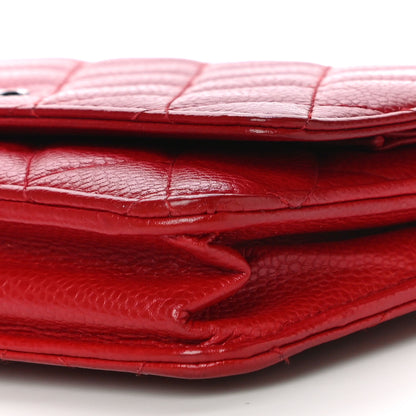 Chanel Caviar Quilted Wallet On Chain WOC Red 10 of 14