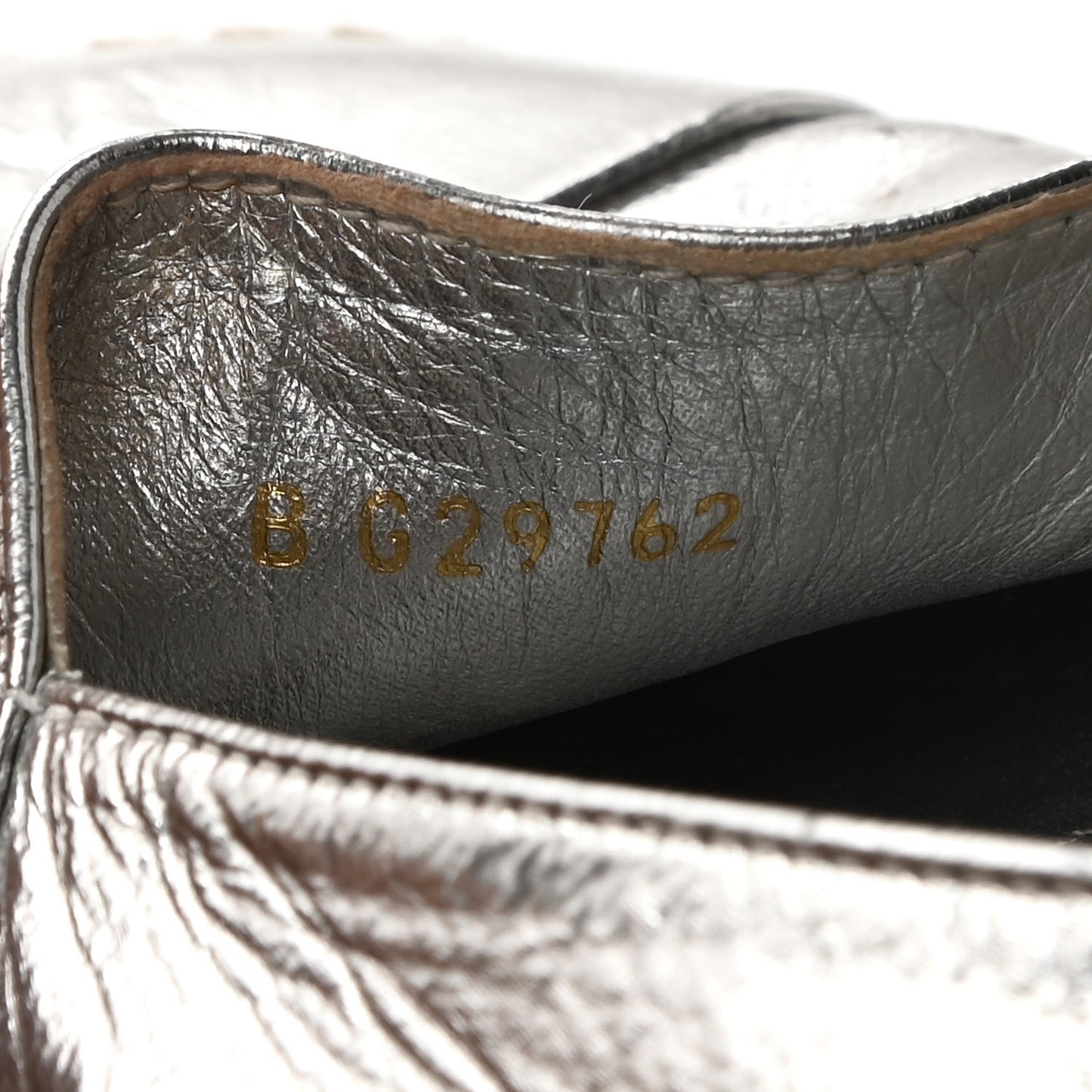 Laminated Goatskin CC Espadrilles 38 Silver