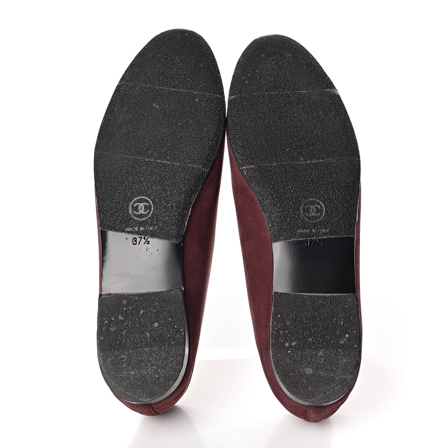 Suede Bull Cap Toe CC Ballerina Flats 37.5 Burgundy
