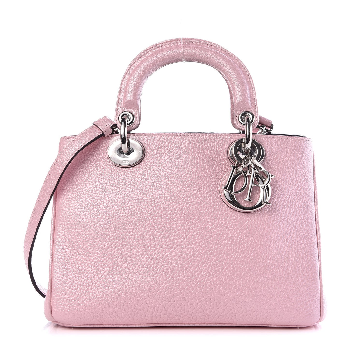 Metallic Bullcalf Mini Diorissimo Tote Pink