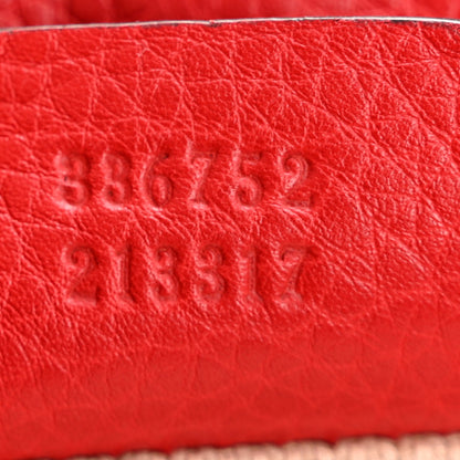 Gucci Pebbled Calfskin Medium Soho Flap Crossbody Tabasco Red 7 of 12