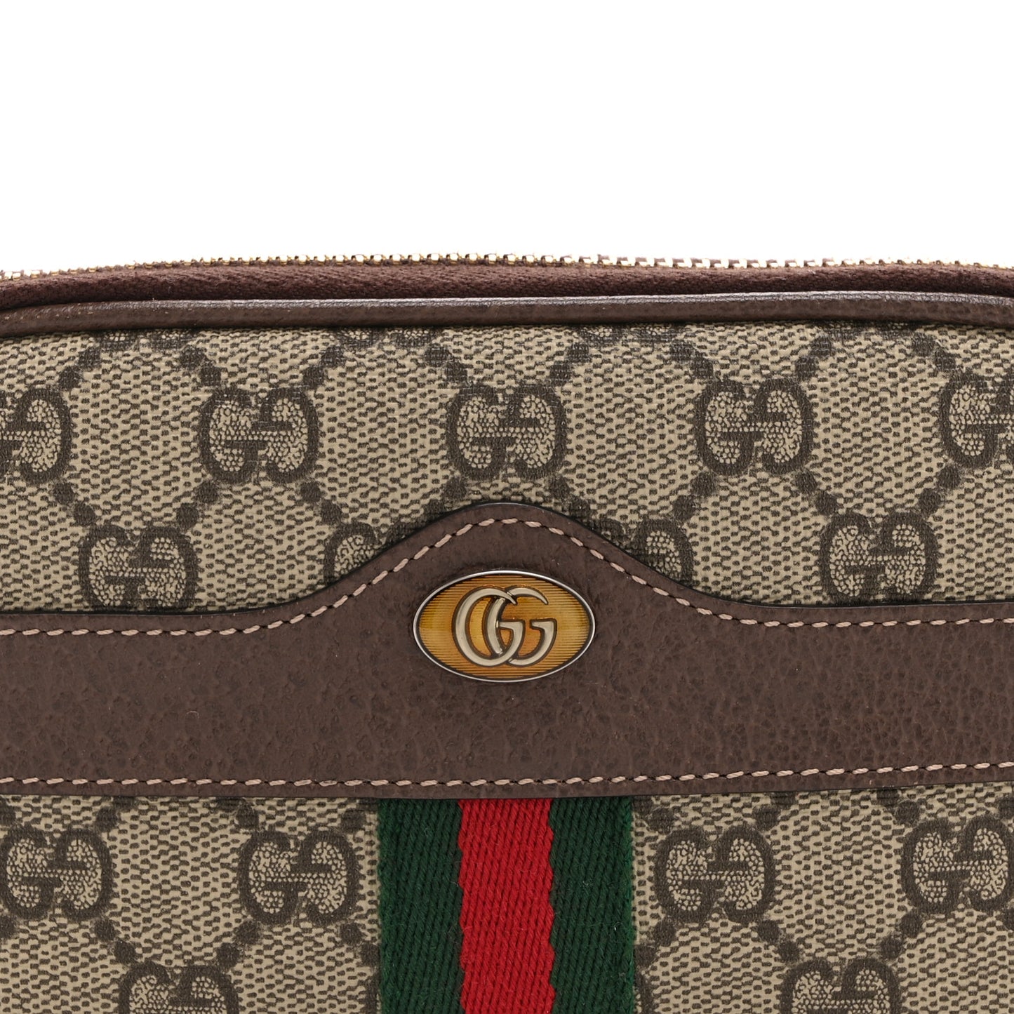 GG Supreme Monogram Ophidia Belted iPhone Case 85 34 Dark Brown