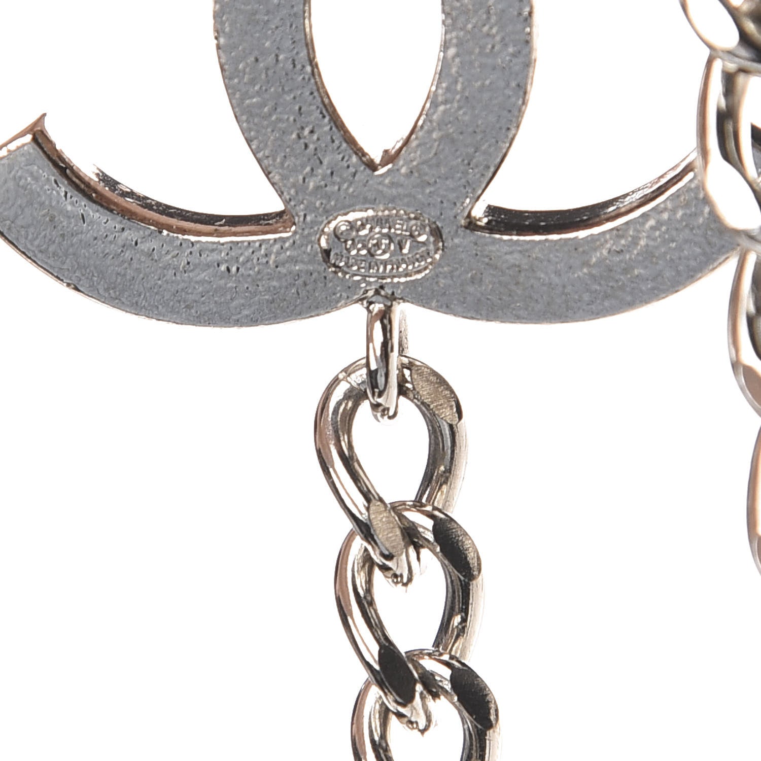 Chanel Enamel CC Ceinture Fantai Adjustable Belt Silver Black 4 of 5