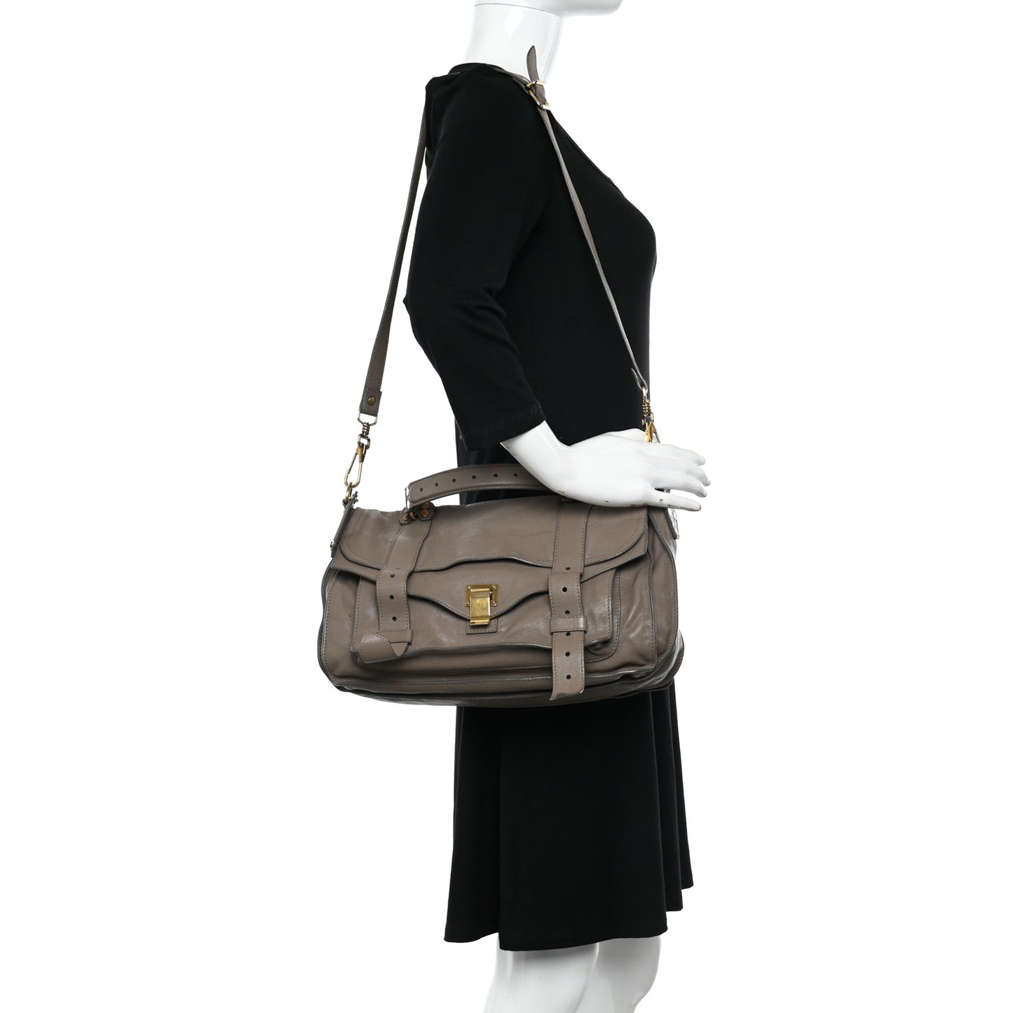 Lambskin PS1 Medium Satchel Smoke