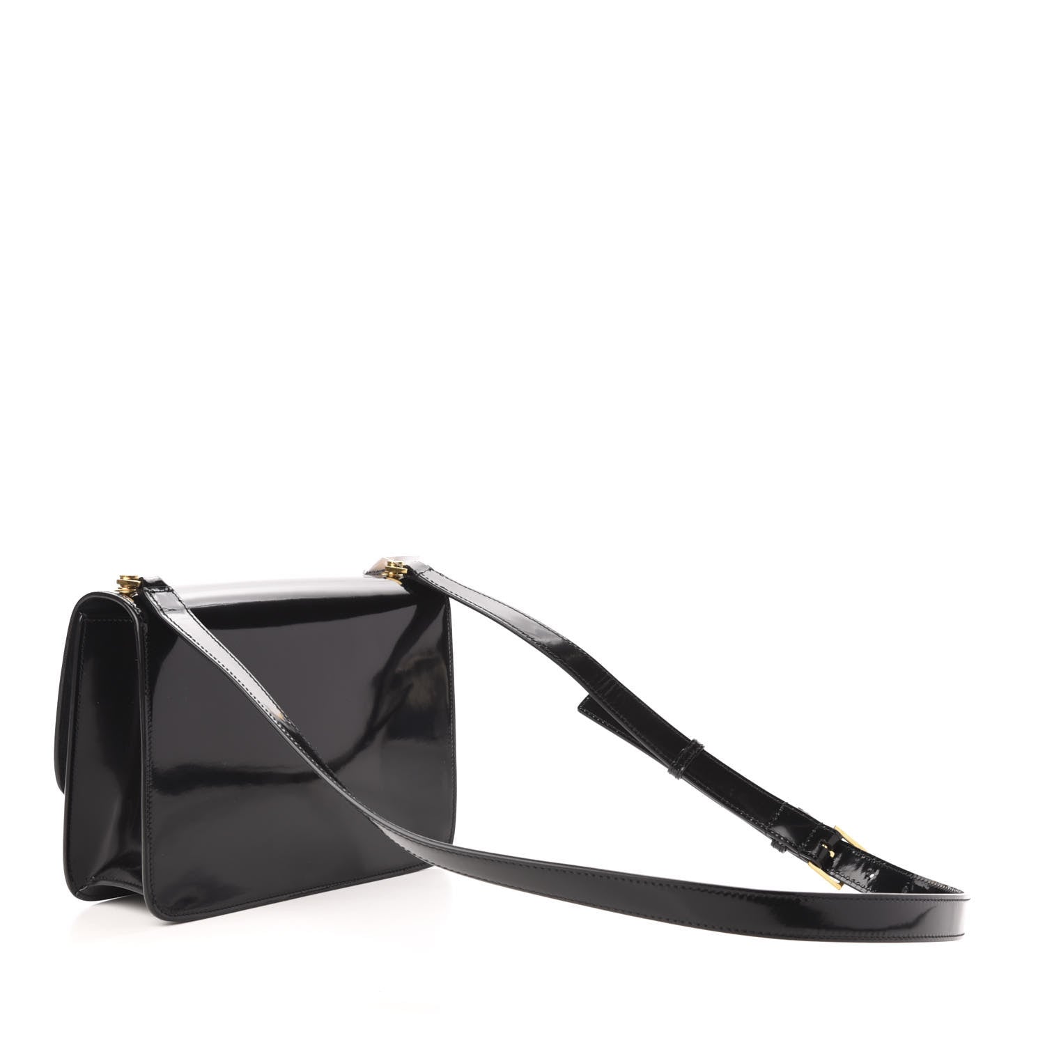 Saint Laurent Patent Calfskin Carre Satchel Black 3 of 10