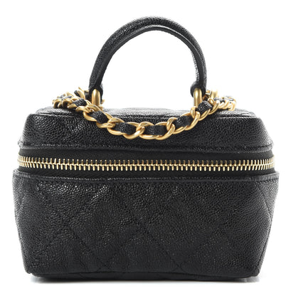 Chanel Caviar Quilted Mini Top Handle Vanity With Chain Black 1 of 11