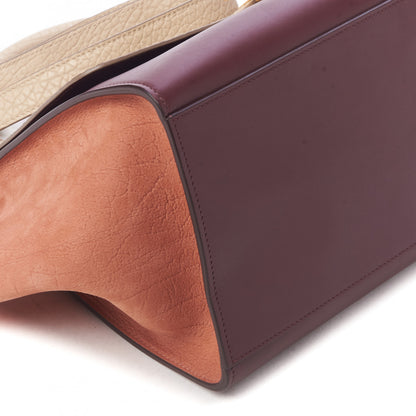 Celine Bullhide Calfskin Grained Nubuck Small Tri-Color Trapeze Medium Chamois 5 of 7