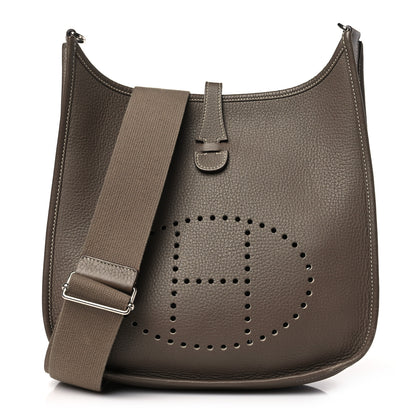 Hermes Taurillon Clemence Evelyne III PM Etoupe 1 of 10
