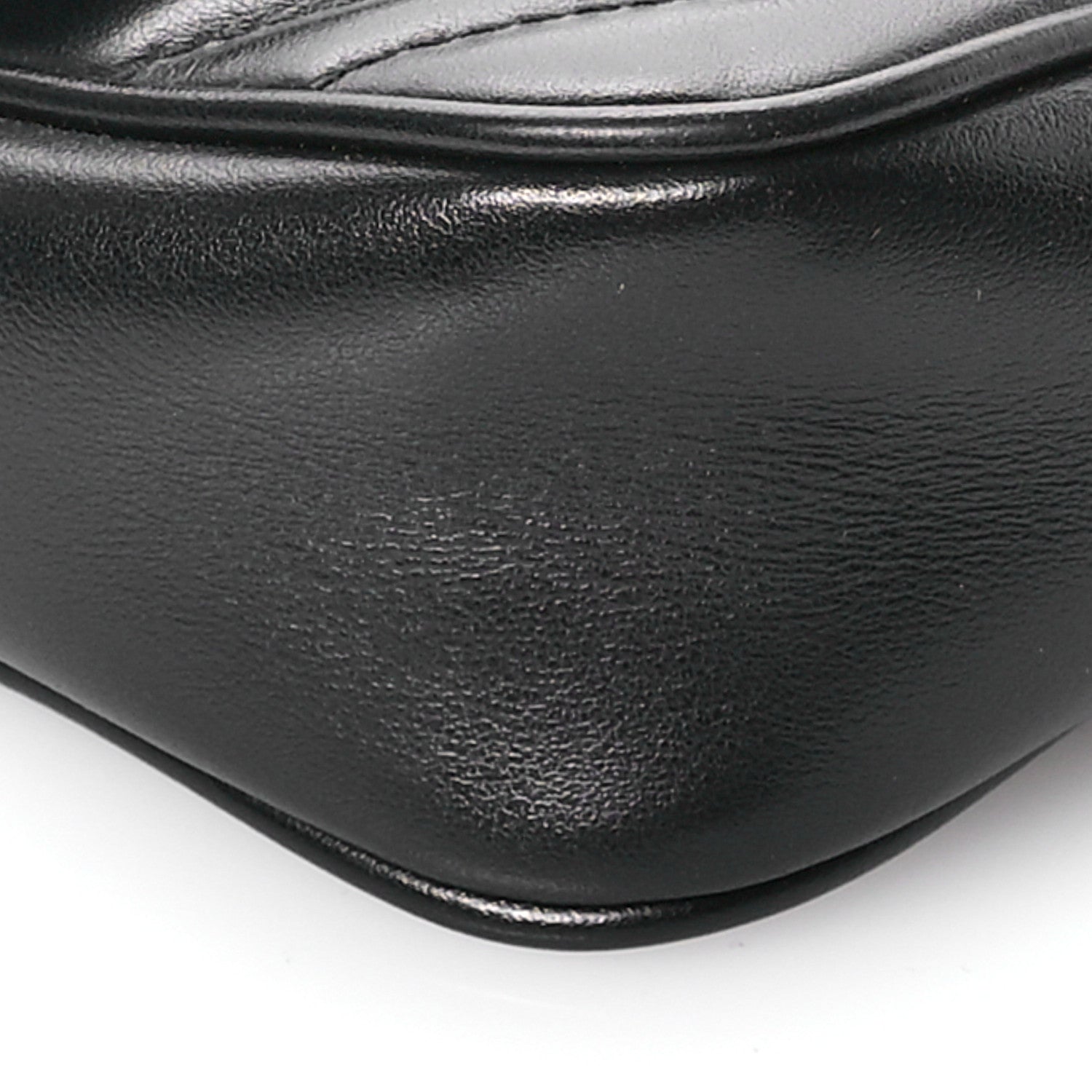 Gucci Calfskin Matelasse Super Mini GG Marmont Shoulder Bag Black 9 of 11