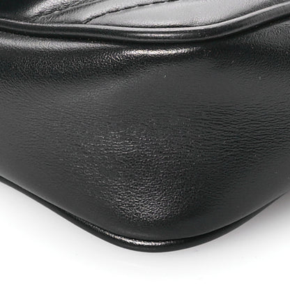 Gucci Calfskin Matelasse Super Mini GG Marmont Shoulder Bag Black 9 of 11