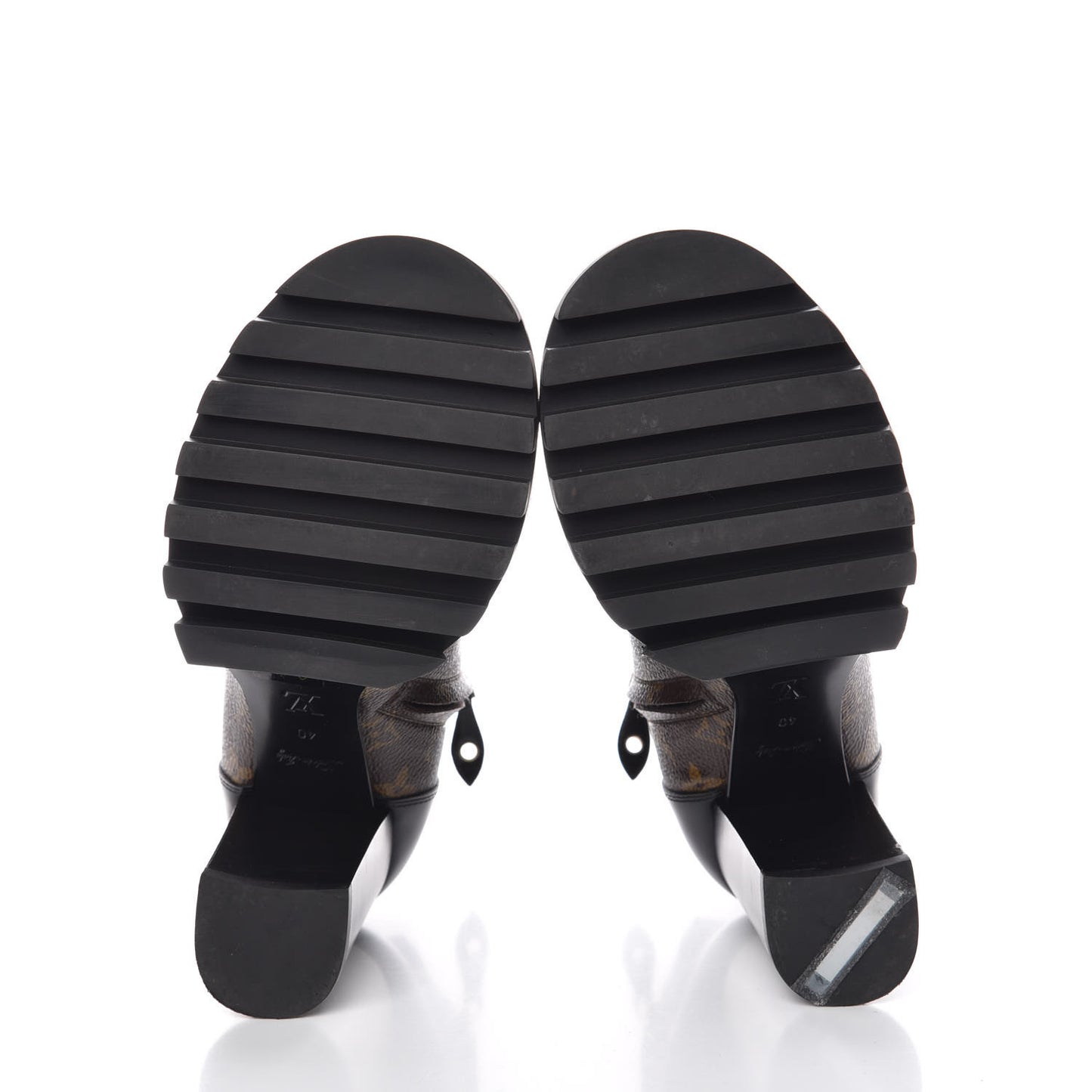 Patent Calfskin Monogram Star Trail Ankle Boots 40 Black
