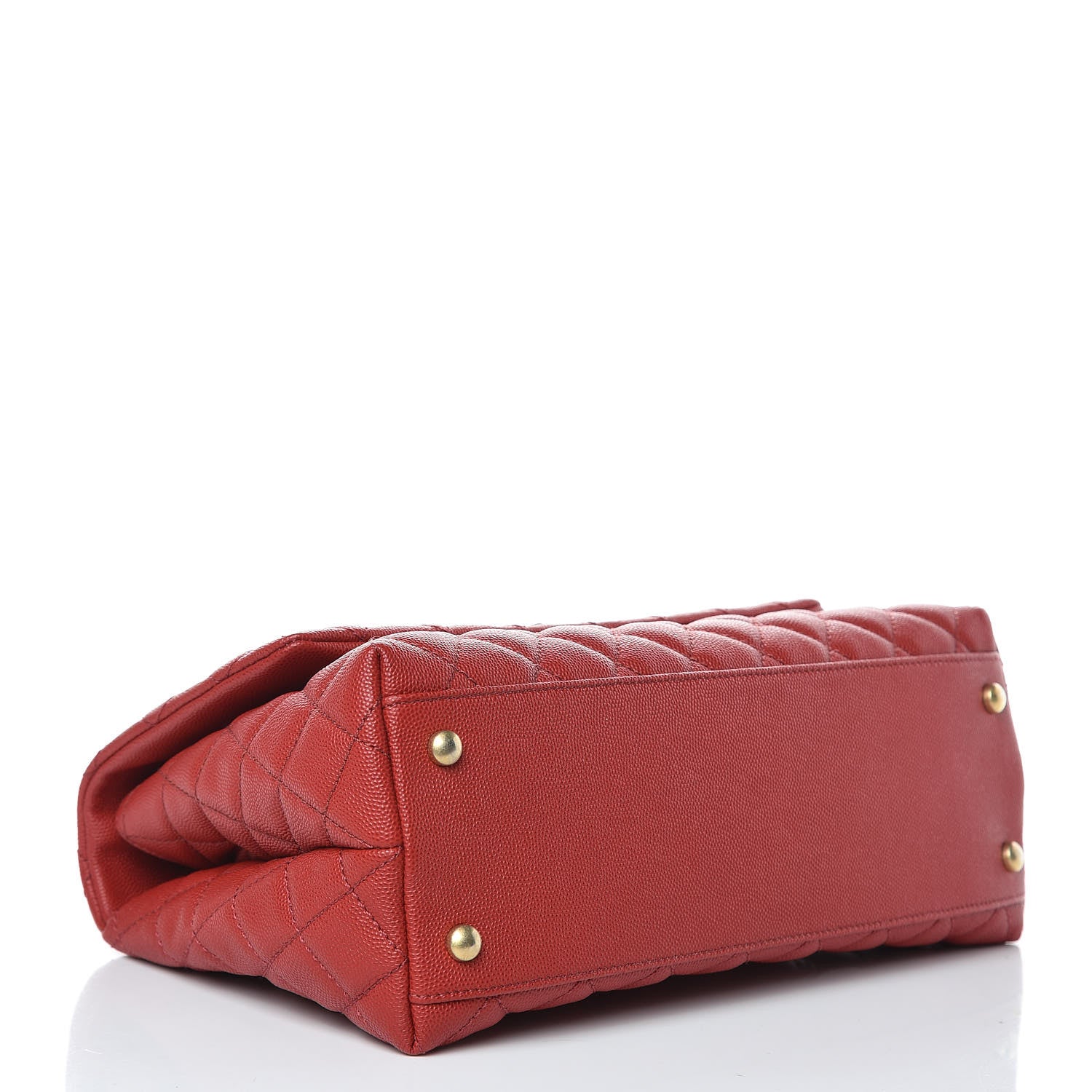 Chanel Caviar Lizard Quilted Small Coco Handle Flap Red 4 of 10