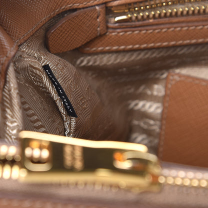 Prada Saffiano Large Galleria Double Zip Tote Caramel 7 of 14