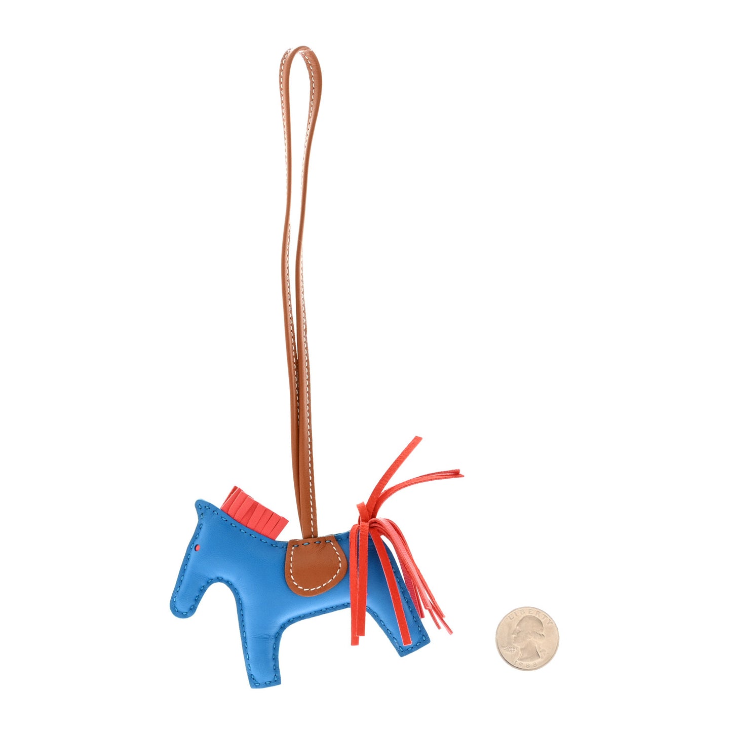 Milo Lambskin Grigri Rodeo Horse Bag Charm PM Blue Zanzibar