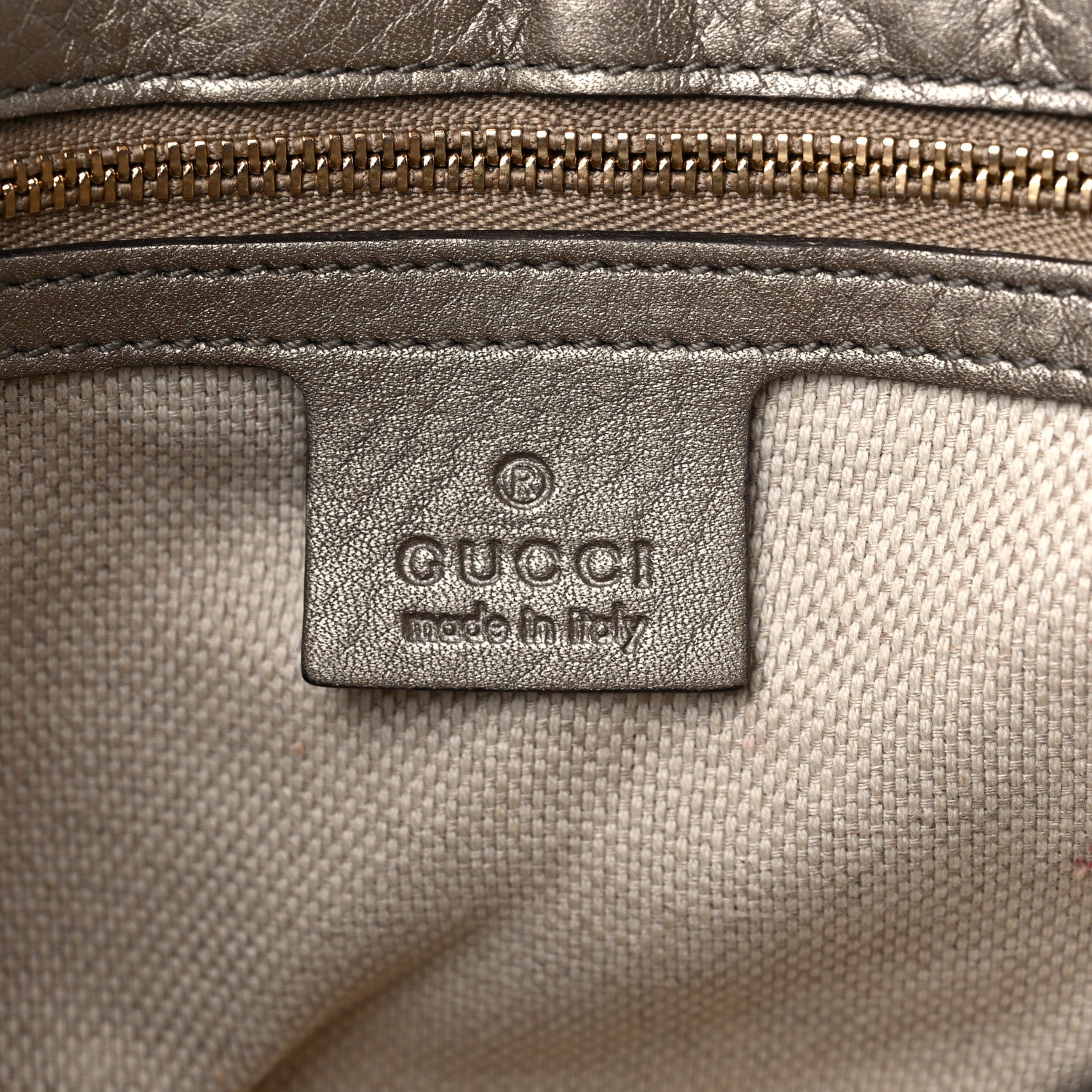 Gucci Metallic Cellarius Calfskin Medium Soho Flap Crossbody Sasso 6 of 10
