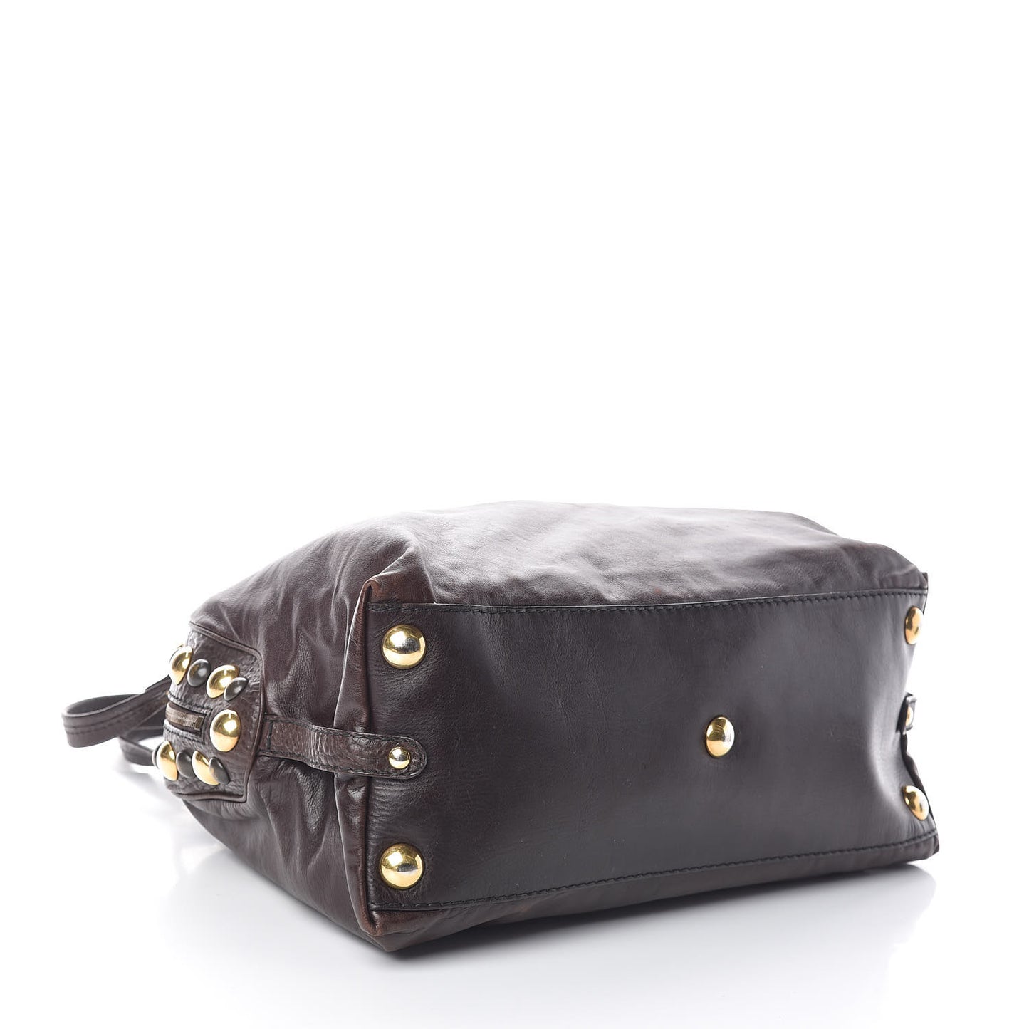 Calfskin Large Babouska Dome Satchel Dark Brown
