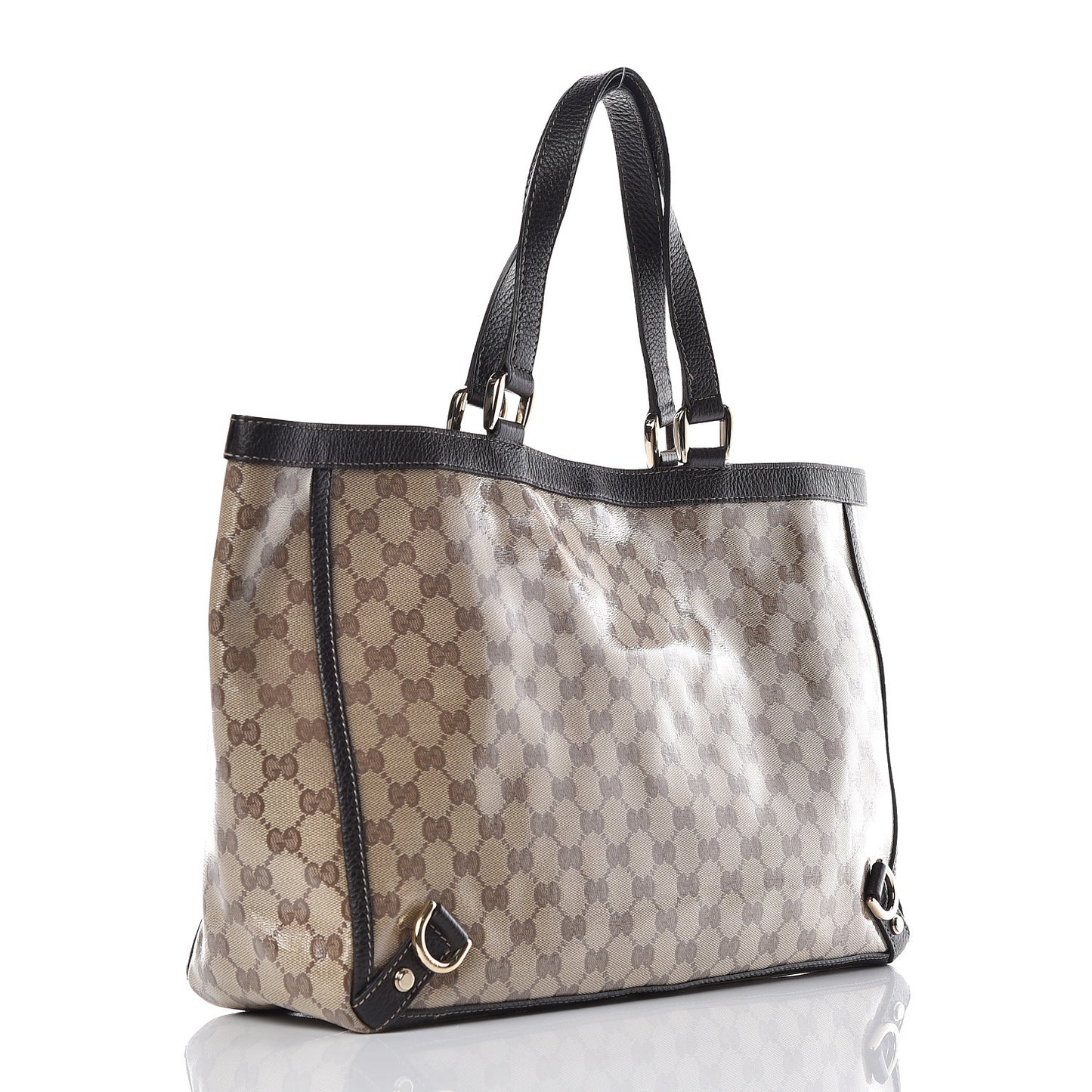 Crystal Monogram Large Abbey Tote Dark Brown