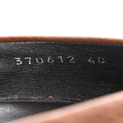 Gucci Calfskin GG Buckle Mid Heel Pumps 40 Brown 8 of 9