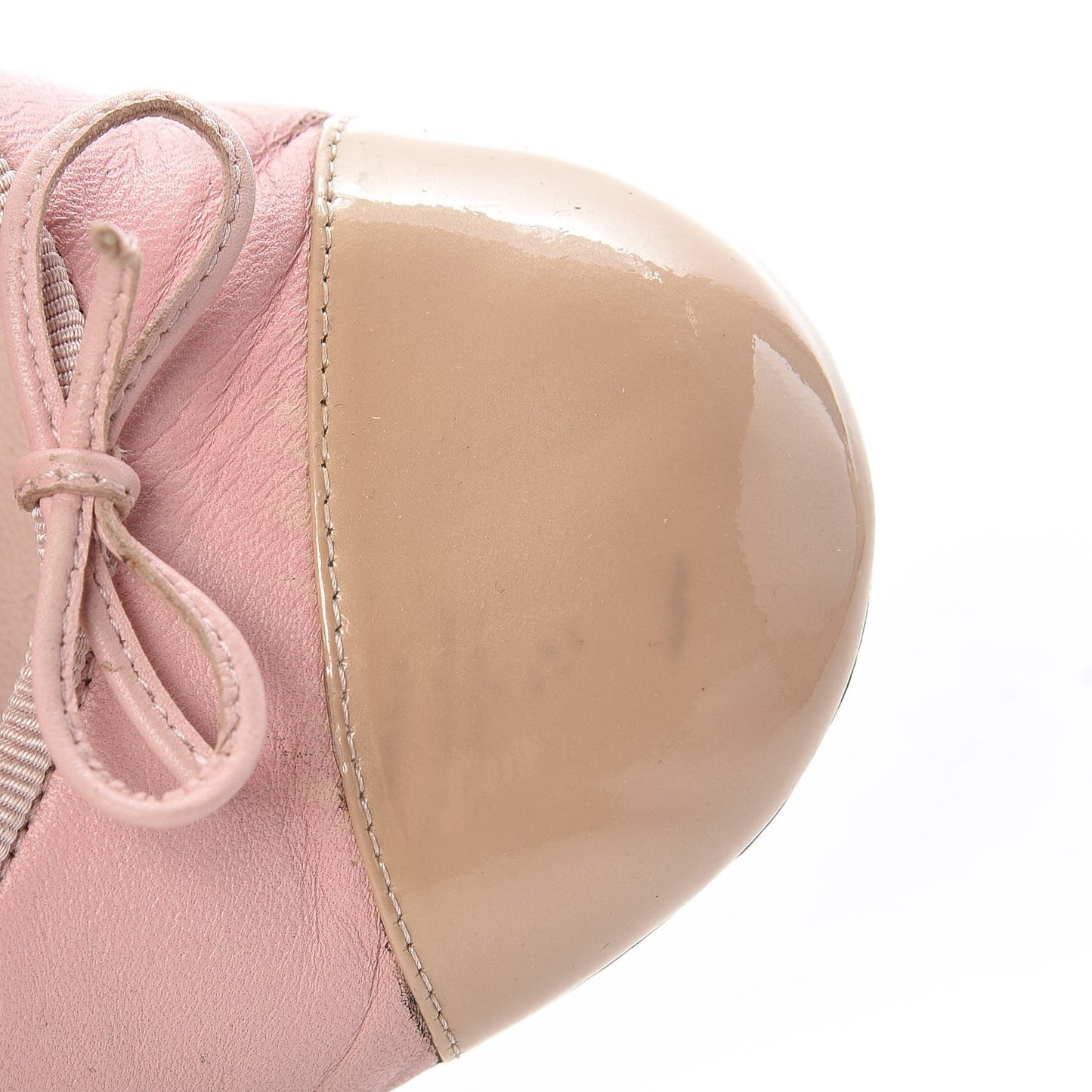 Lambskin Patent Cap Toe CC Ballerina Flats 40 Rose Clair