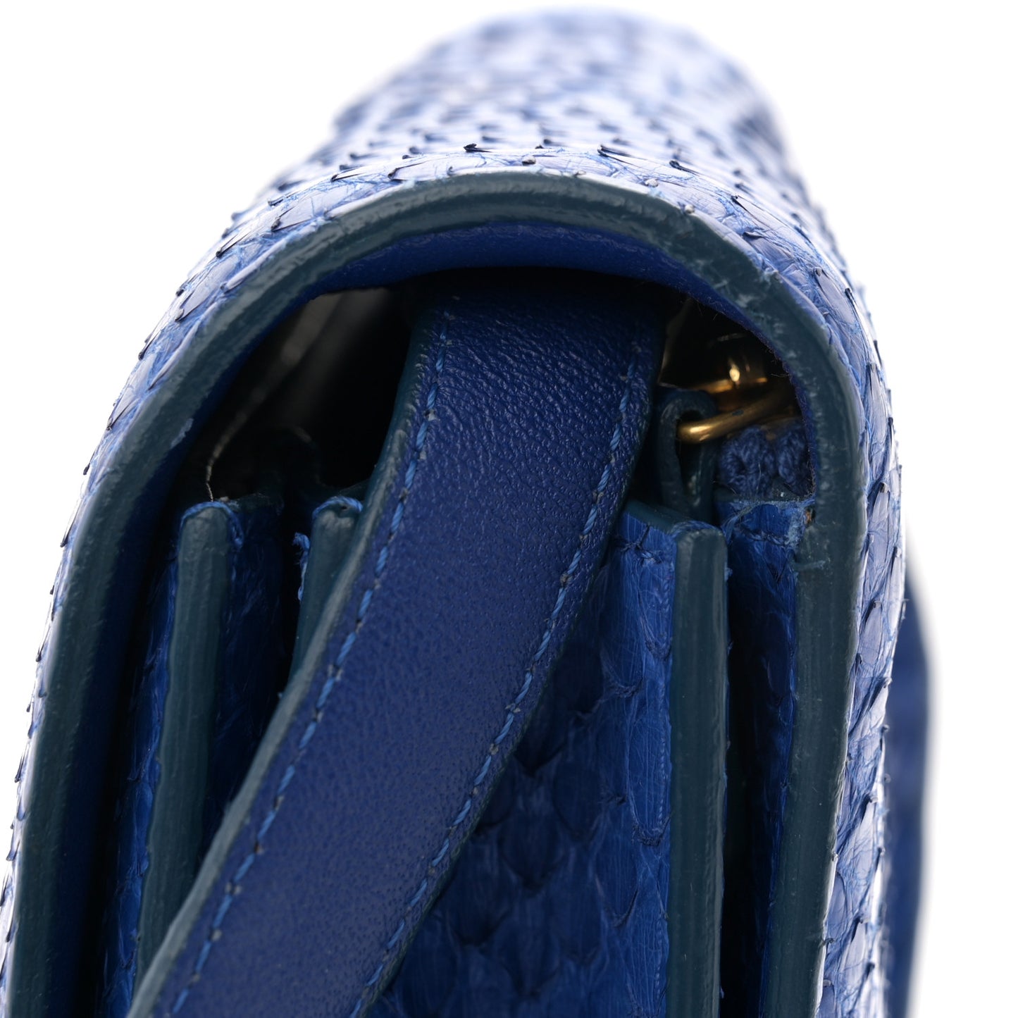 Snakeskin Medium Classic Box Flap Blue