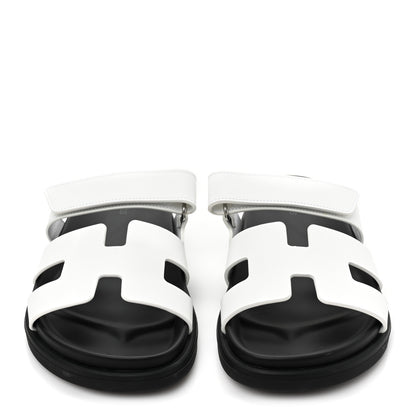 Hermes Calfskin Womens Chypre Sandals 37 White 2 of 11