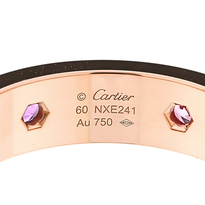 Cartier 18K Pink Gold Sapphire Garnet Amethyst 5.5mm LOVE Ring 60 9.25 4 of 4