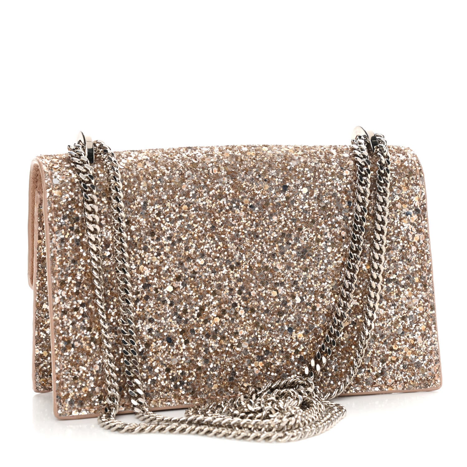 Jimmy Choo Coarse Glitter Mini Finley Shoulder Bag Ballet Pink 3 of 11
