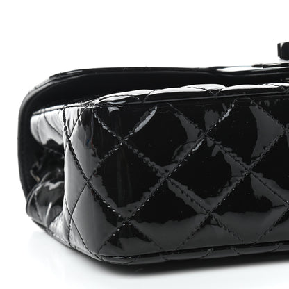 Chanel Patent Calfskin Quilted Mini Rectangular Flap So Black 5 of 8