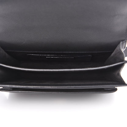 Saint Laurent Grained Calfskin Monogram Sunset Satchel Black 4 of 8