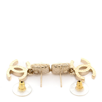 Chanel Iridescent Baguette Crystal CC Drop Earrings Gold 3 of 5