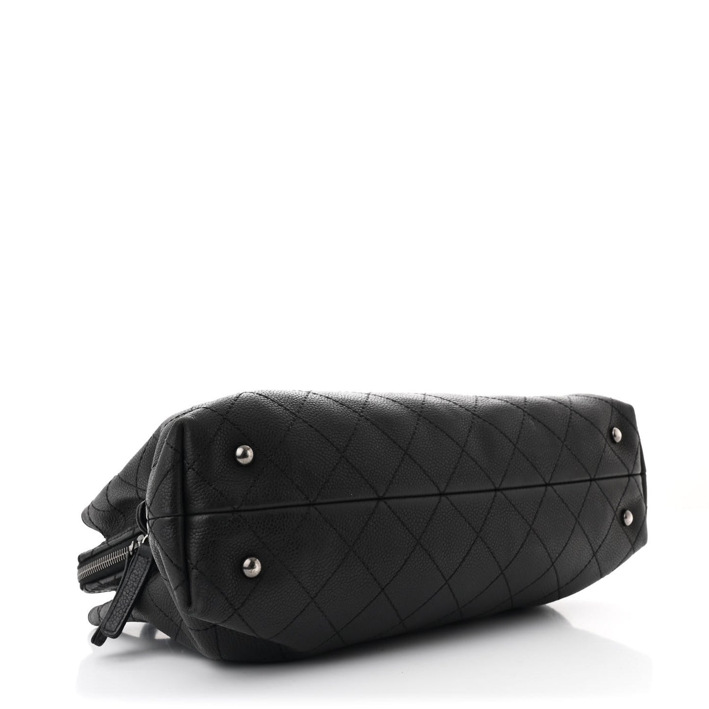 Grained Vegetal Calfskin Small Urban Shopping Tote Black