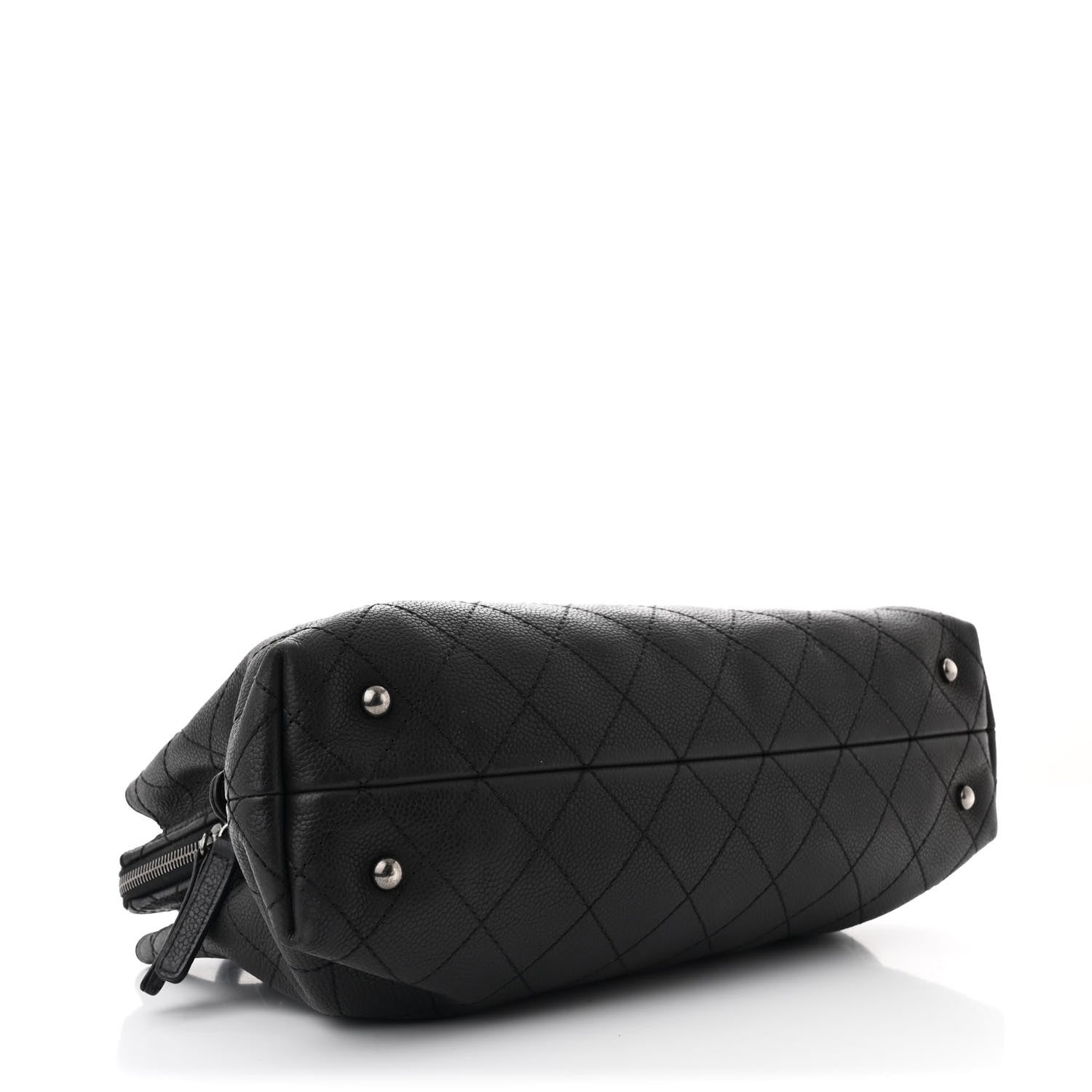 Chanel Grained Vegetal Calfskin Small Urban Shopping Tote Black 4 of 10