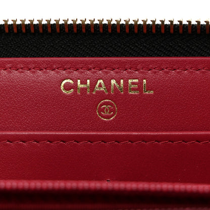 Chanel Lambskin Quilted 19 Long Zipped Around Wallet Black 6 of 9